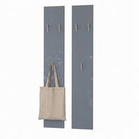 GARDEROBENPANEEL Wandpaneel Grau Hochglanz - Grau, Holzwerkstoff (24/140/2cm) - Vladon