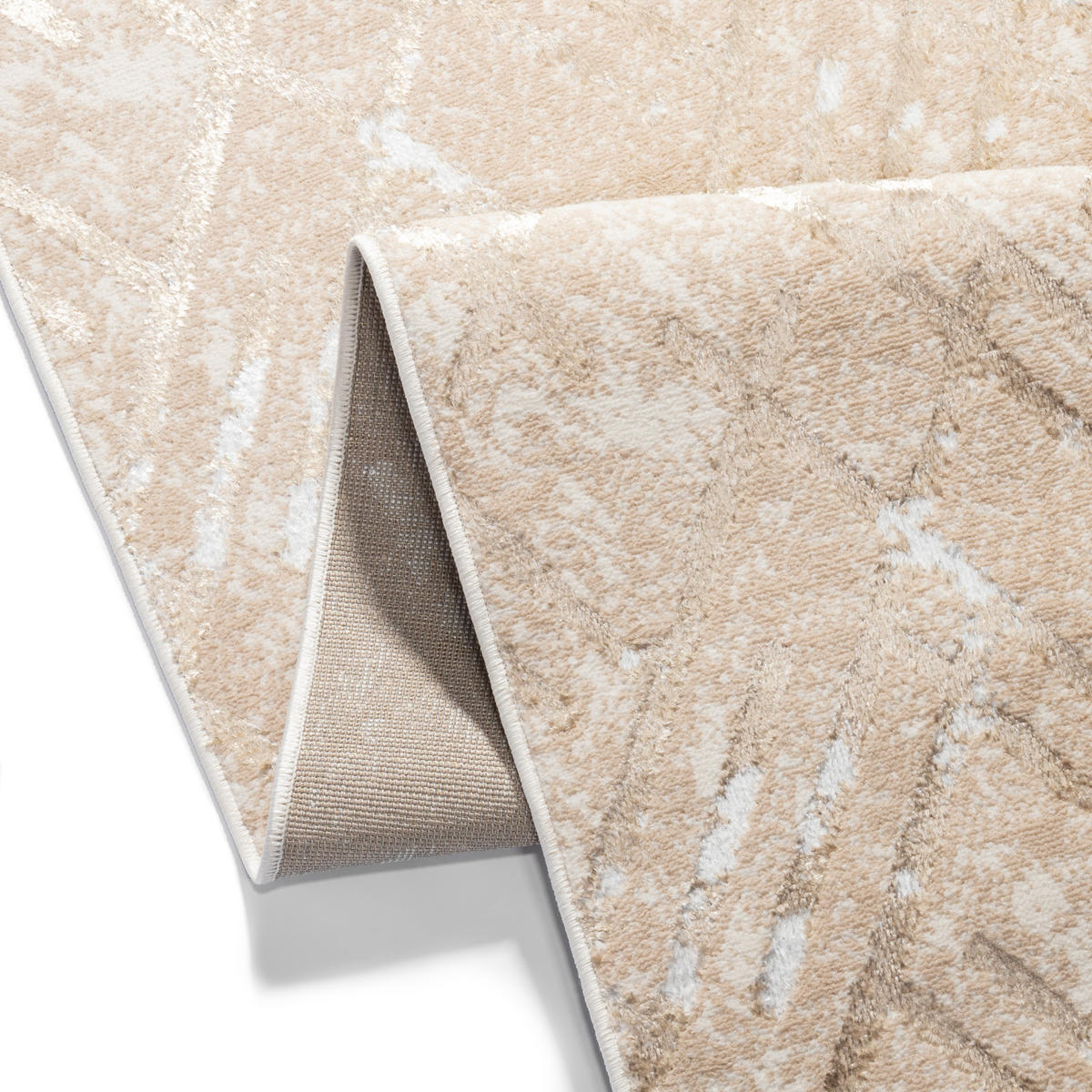 TEPPICHLÄUFER CRYSTAL beige abstrakt 120/200 cm - Beige, Textil (120/200cm) - Tapiso