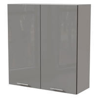 HÄNGESCHRANK Essen W4/90 Grau Hochglanz / Weiß Matt 90 / 32,5 / 96cm - Weiß/Grau, Holz/Holzwerkstoff (90/96/32.5cm) - Feldmann-Wohnen