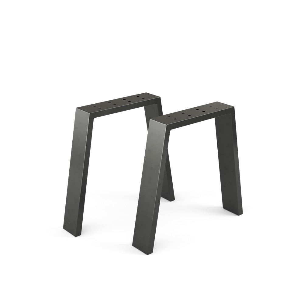 TISCHBEINE Schwarz 45 x 42 cm U-förmig - Schwarz, Metall (45/42/8cm) - Vicco