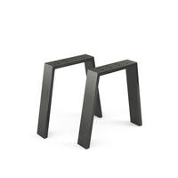 TISCHBEINE Schwarz 45 x 42 cm U-förmig - Schwarz, Metall (45/42/8cm) - Vicco