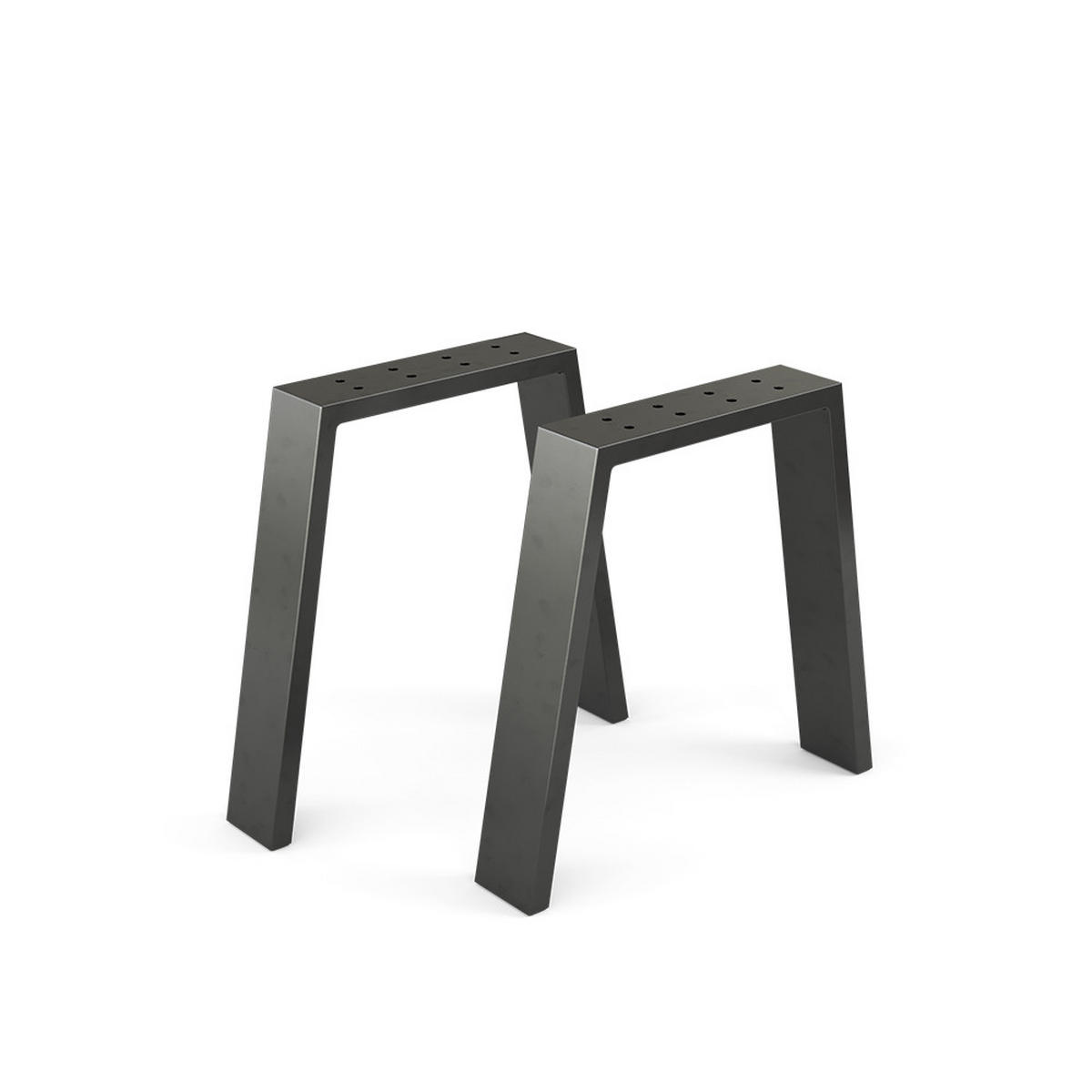 TISCHBEINE Schwarz 45 x 42 cm U-förmig - Schwarz, Metall (45/42/8cm) - Vicco