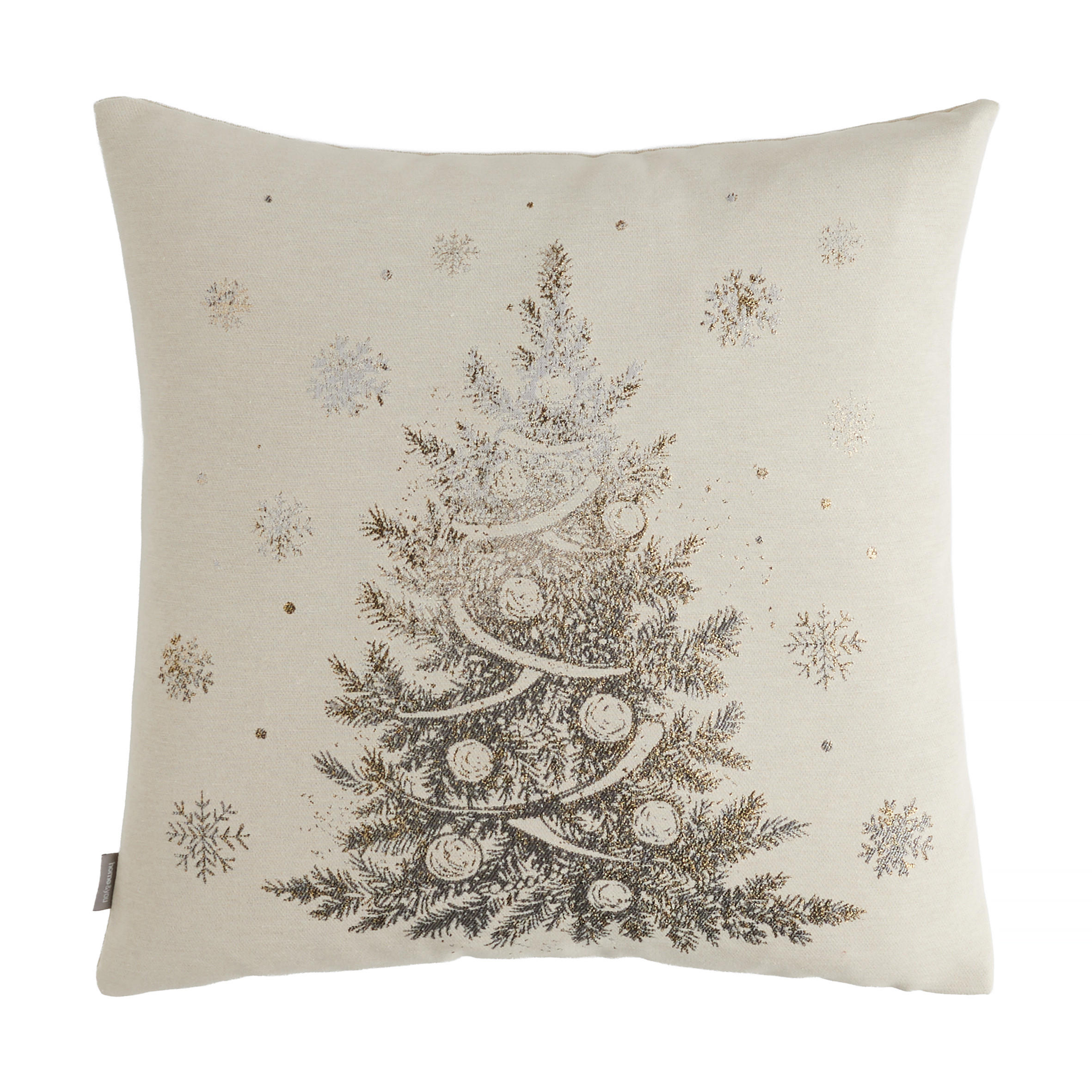 KISSENBEZUG Holis, 45x45cm, Beige, Weihnachten Kissenhülle, Weihnachtsdeko, Christmas, Weihnachtsmotiv Sofakissen Dekokissenbezuge - Beige, Kunststoff (45/45cm) - home&you