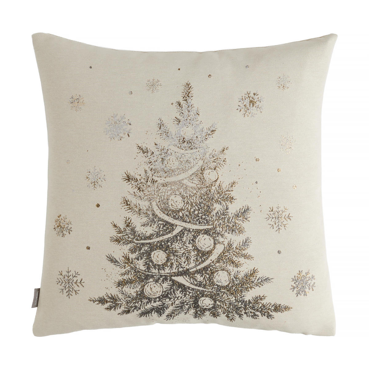 KISSENBEZUG Holis, 45x45cm, Beige, Weihnachten Kissenhülle, Weihnachtsdeko, Christmas, Weihnachtsmotiv Sofakissen Dekokissenbezuge - Beige, Kunststoff (45/45cm) - home&you