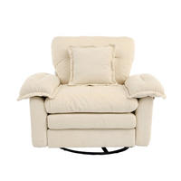 SESSEL Chenille Beige drehbar mit Kissen - Beige, Textil/Metall (116/96/84cm) - WISHDOR
