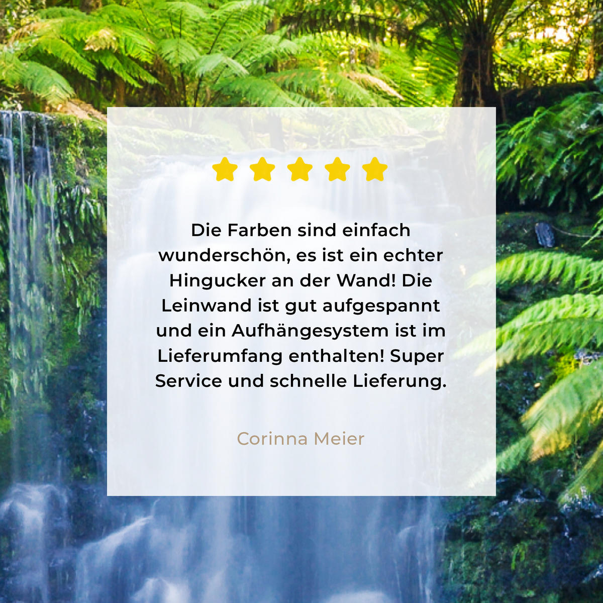 LEINWANDBILD Dschungel - Wasserfall - Australien - Pflanzen - Natur 20x30 cm - Dunkelgrün, Textil (20/30cm) - MuchoWow