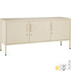 SIDEBOARD Baker, Kippschutz, höhenverstellbare Füße, creme - Creme, Metall (120/55.5/37.5cm) - tectake