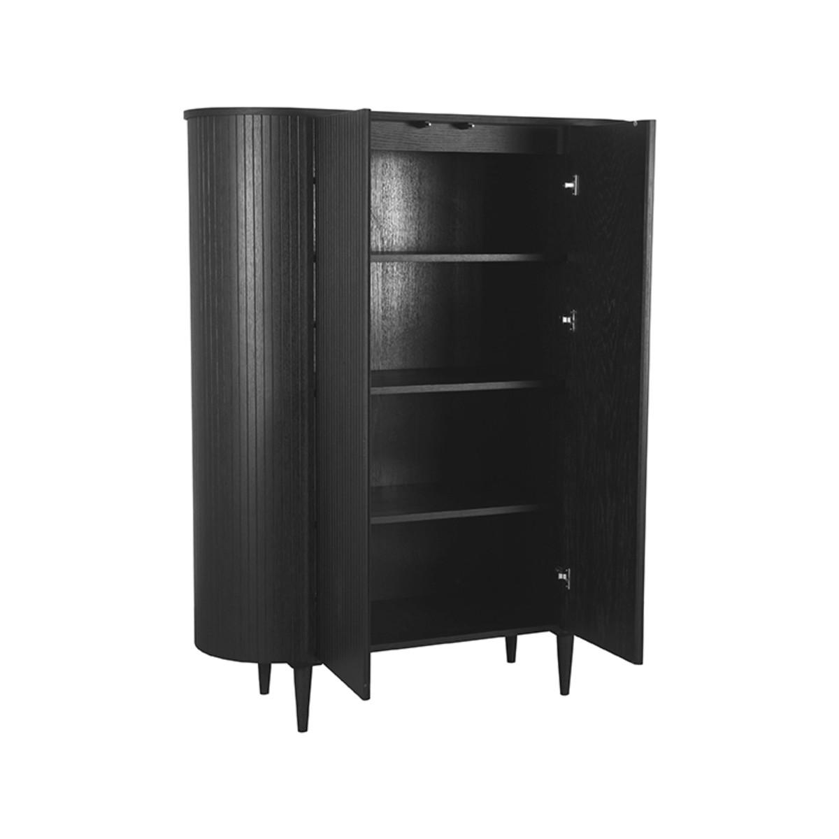 SCHRANK Oliva Schwarz 47/125/158 cm - Schwarz, Holz (125/158/47cm) - LABEL51