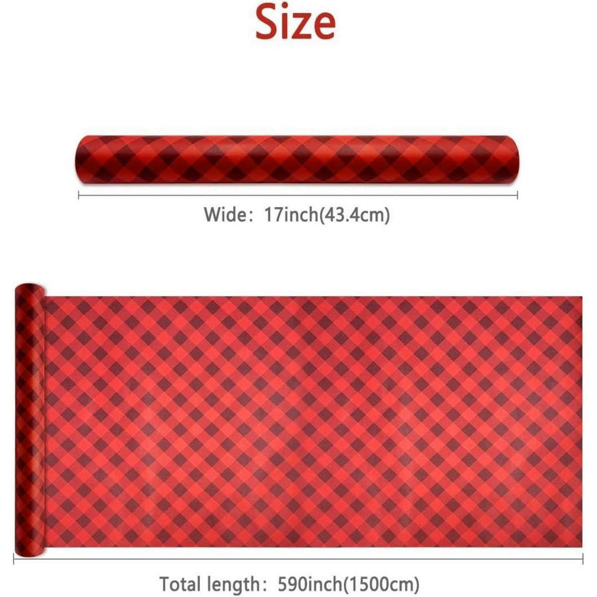 GESCHENKPAPIERROLLE Weihnachtsdesign 43 cm x 15 m - Rot, Papier (43/0.1/1500cm)