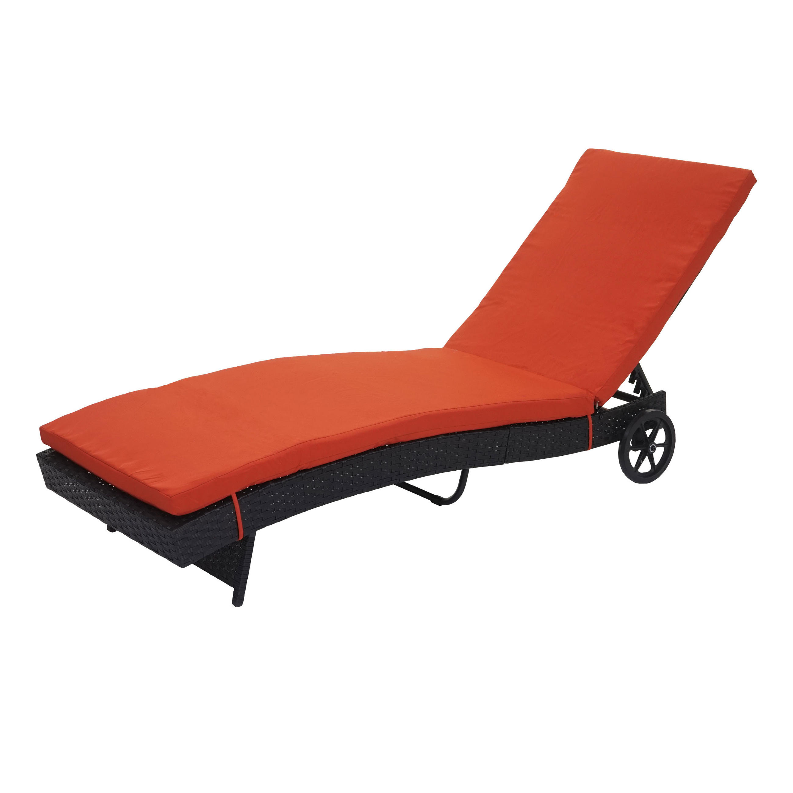 SONNENLIEGE Anthrazit, Orange - Anthrazit/Orange, Kunststoff (60/91/205cm) - MCW