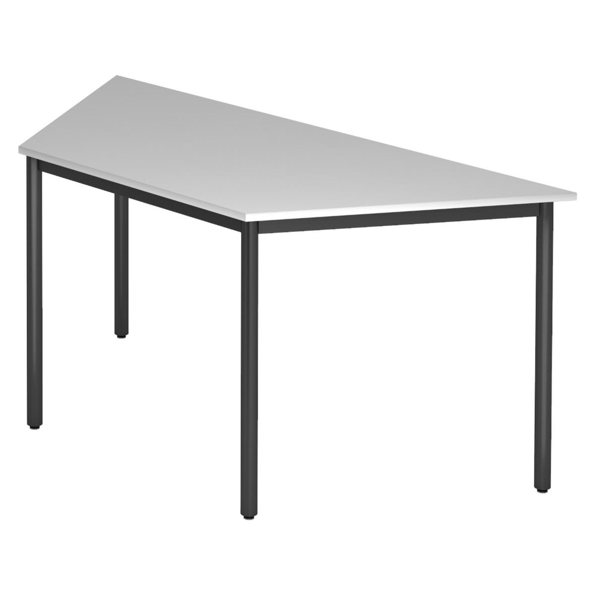 BESPRECHUNGSTISCH Serie-D 69/160/72 cm in Grau/Rundrohr schwarz - Schwarz/Grau, Holzwerkstoff (69/160/72cm) - bümö