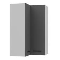 ECKHÄNGESCHRANK Bonn W14/60 weiß / graphit matt 60 / 60 / 96cm - Graphitfarben/Weiß, Holz/Holzwerkstoff (60/96/60cm) - Feldmann-Wohnen