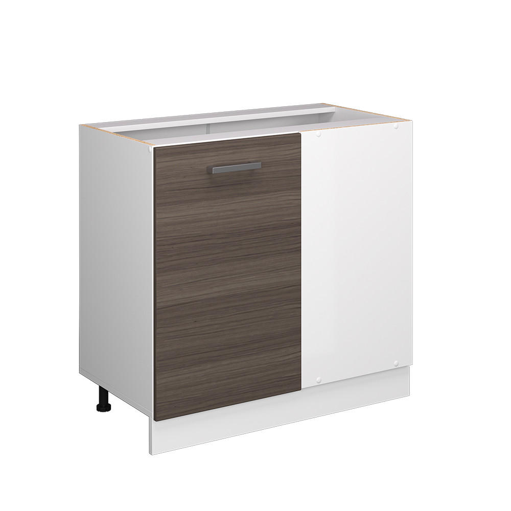 ECKSCHRANK FÜR HAUSRAT R-Line Grau 86 cm mit Tür, ohne Arbeitsplatte - Weiß/Grau, Holzwerkstoff (86/81.6/46cm) - Vicco