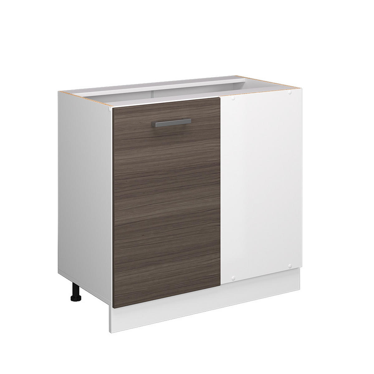 ECKSCHRANK FÜR HAUSRAT R-Line Grau 86 cm mit Tür, ohne Arbeitsplatte - Weiß/Grau, Holzwerkstoff (86/81.6/46cm) - Vicco