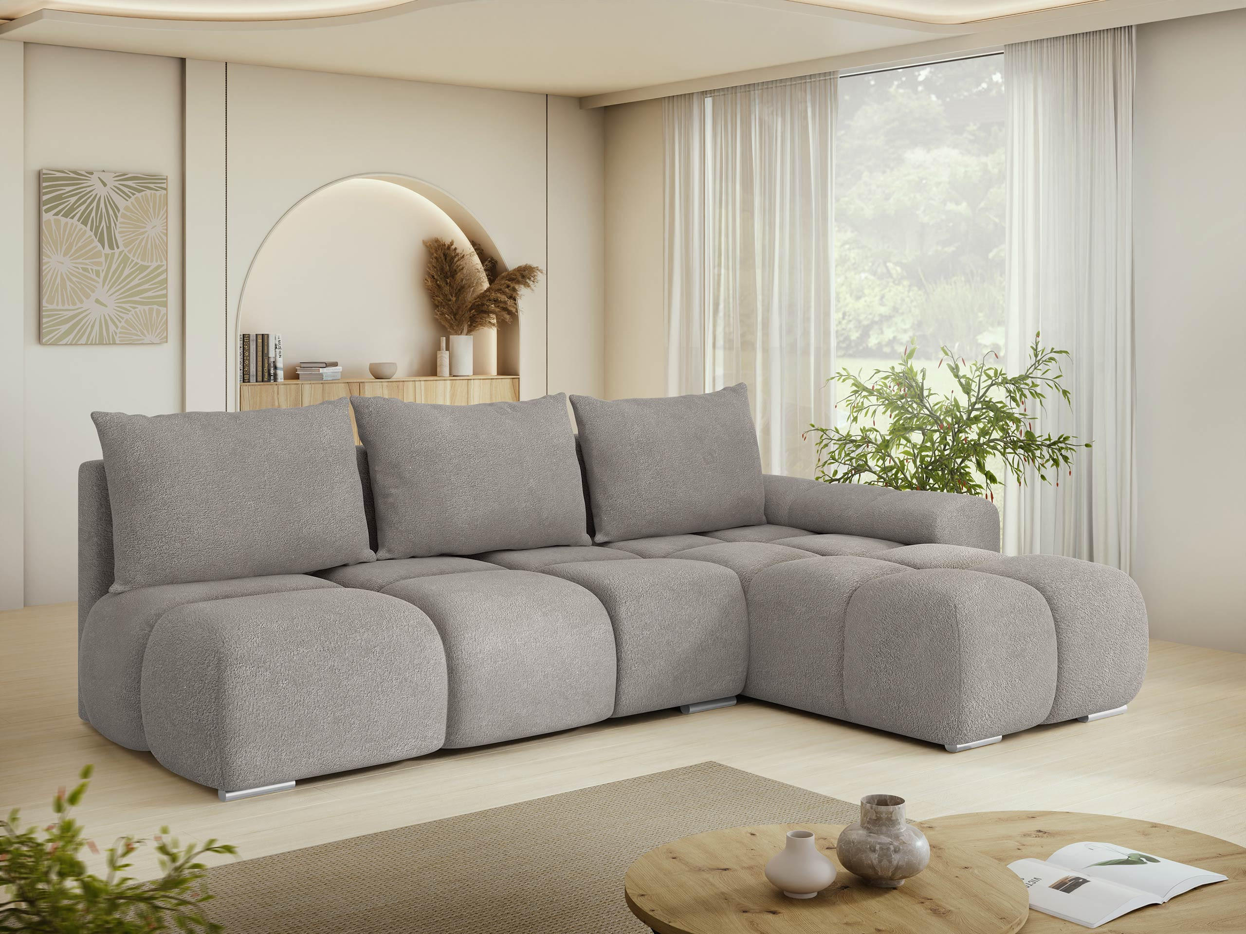 ECKSOFA Bestii, Seite: Rechts - Schwarz/Grau, Holz/Kunststoff (270/183cm) - MIRJAN24