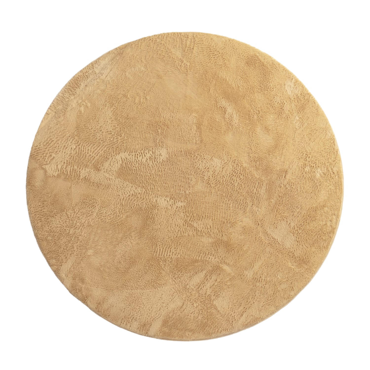 TEPPICH Kurzflor waschbar Einfarbig Wohnzimmer schmutzabweisend Gelb Rund 200D - Gelb, Textil (200/200cm) - KADIMA DESIGN