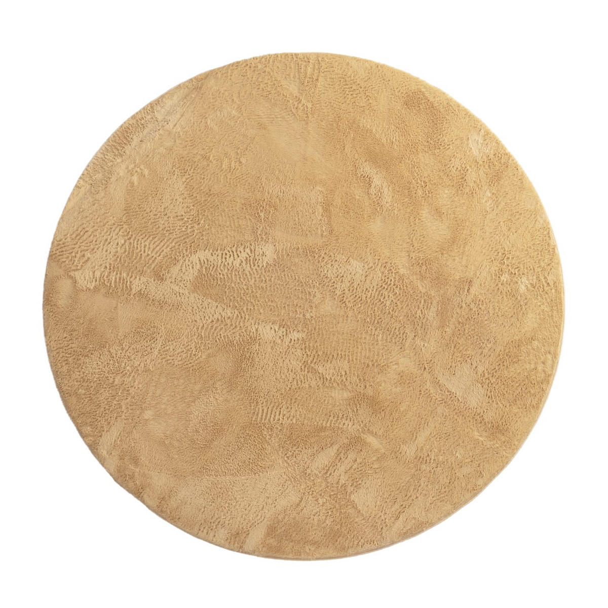 TEPPICH Kurzflor waschbar Einfarbig Wohnzimmer schmutzabweisend Gelb Rund 120D - Gelb, Textil (120/120cm) - KADIMA DESIGN
