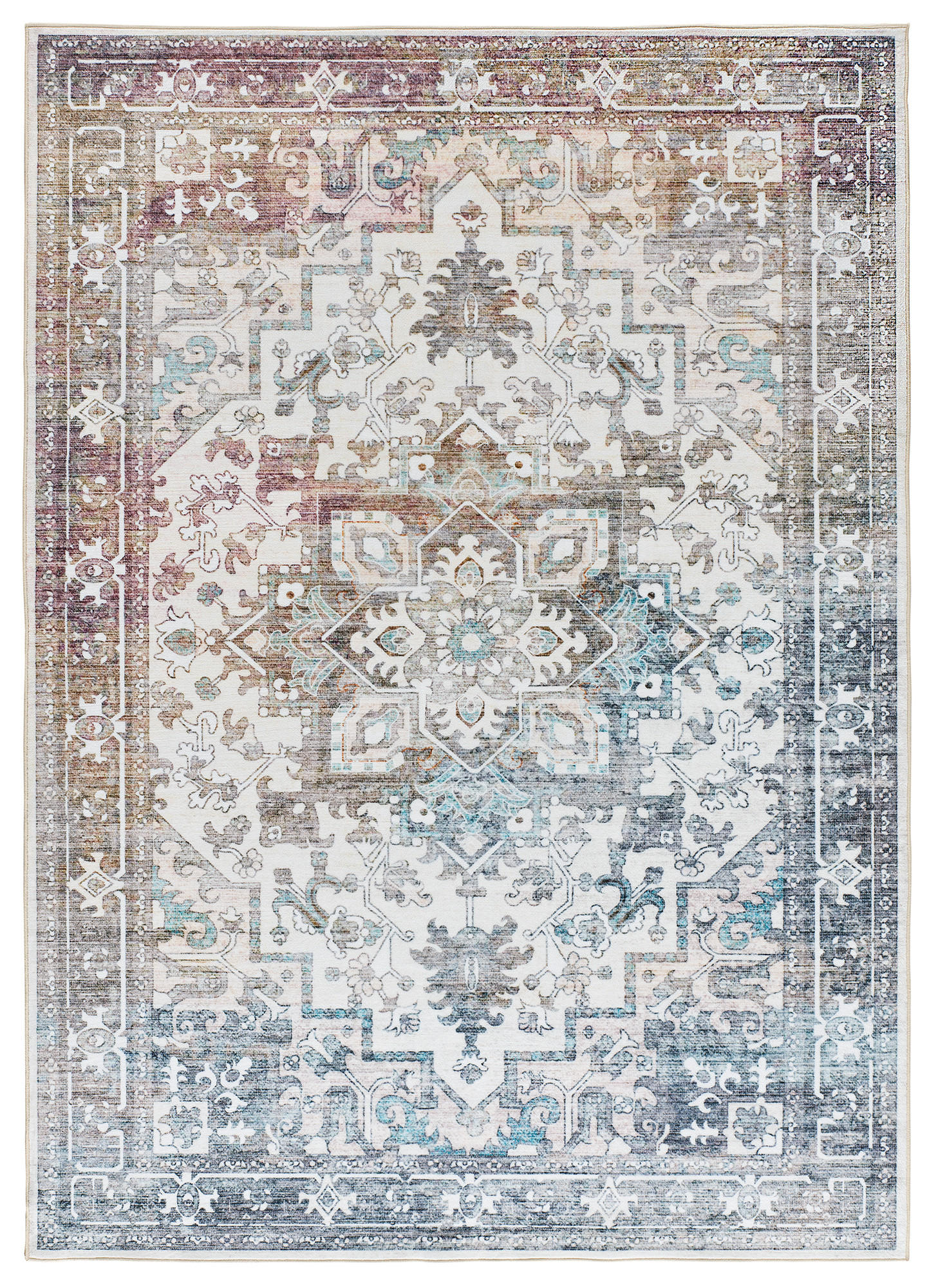 Atticgo Flachwebeteppiche Mehrfarbig, Weiß, Blau, Rosa 160x230 cm