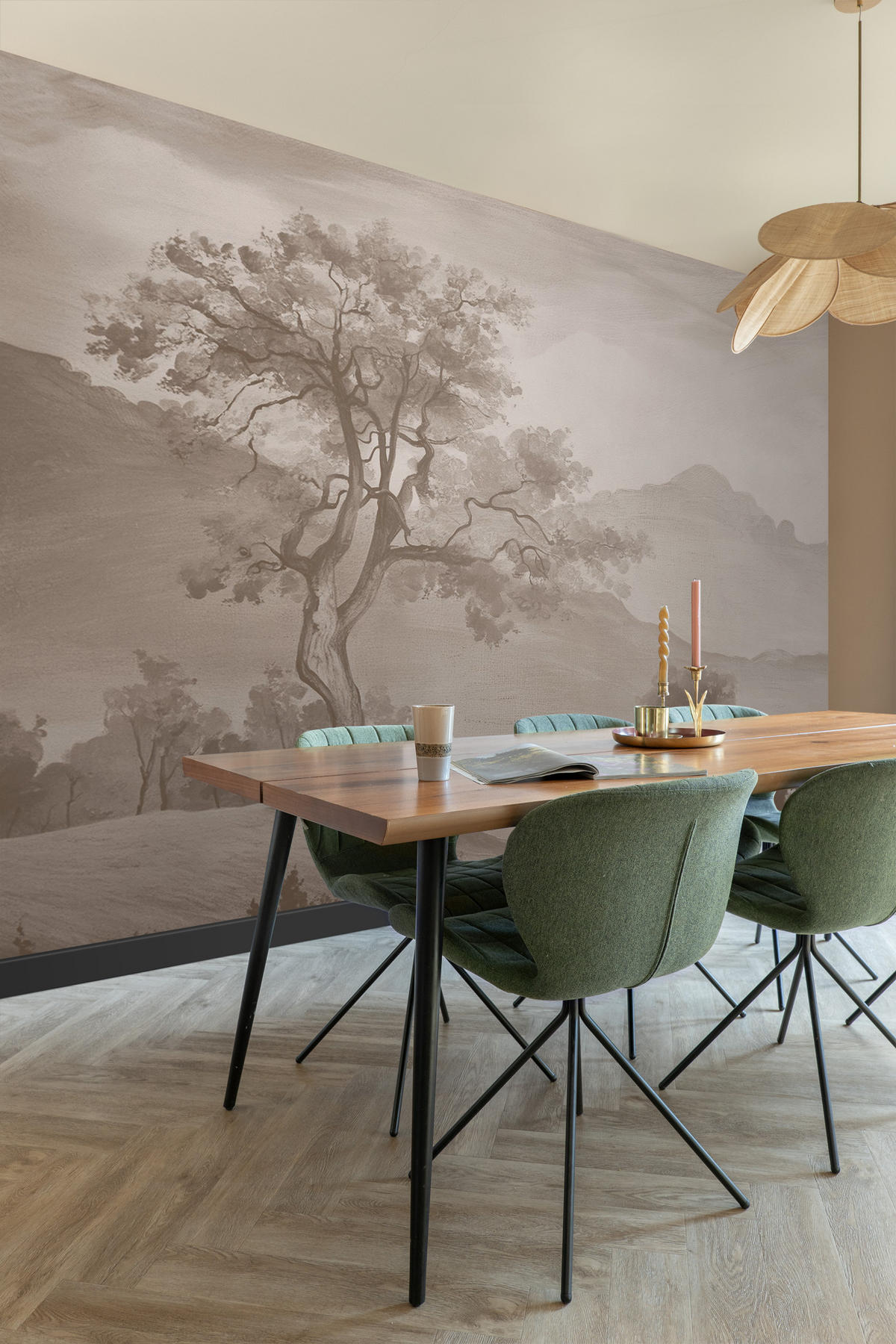 FOTOTAPETE italienische Landschaft 4 x 2.79 m - Braun, Papier (400/279cm) - ESTAhome