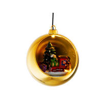 WEIHNACHTSDEKORATION LED Gold, 13 cm, batteriebetrieben, mit rotierendem Effekt - Goldfarben, Kunststoff (27cm) - LAALU