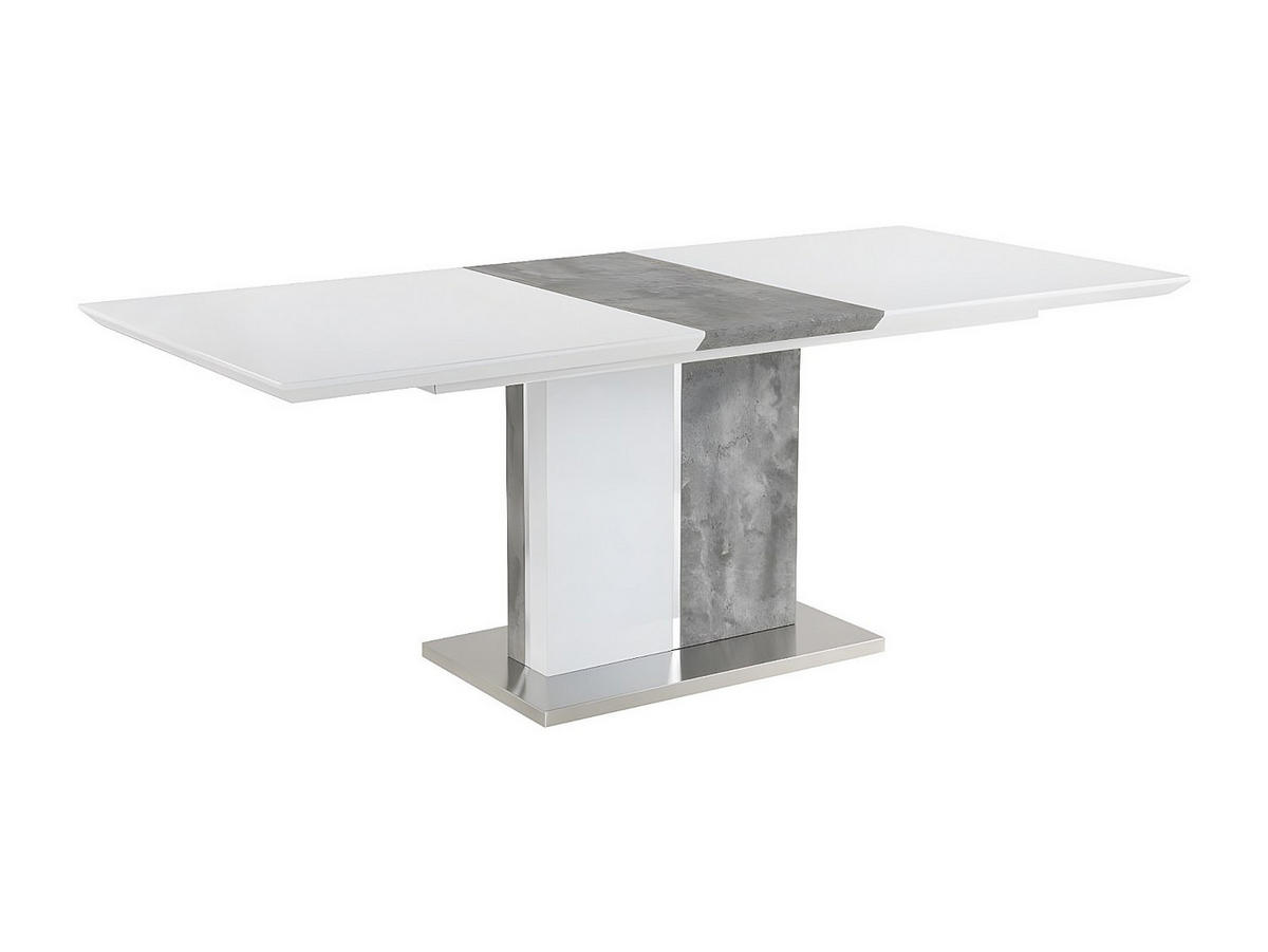 ESSTISCH ausziehbar - 6 bis 8 Personen - MDF - Weiß & Beton-Optik - EREN - Grau, Holz (200/90/75.5cm) - Vente-Unique