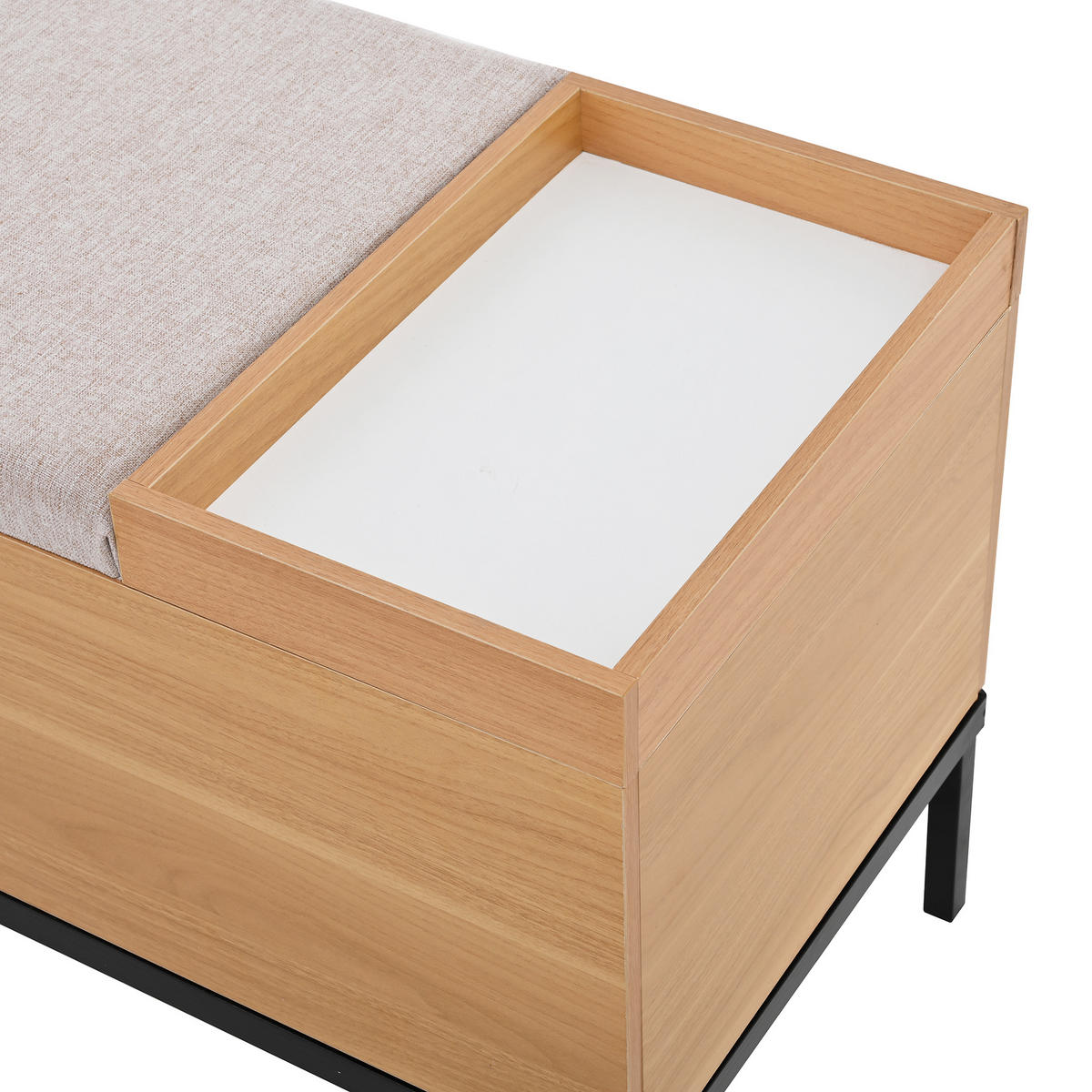 SCHUHBANK Aufbewahrung Sitz natural 115x40x49.5cm - Naturfarben, Holzwerkstoff (40/49.5/115cm) - FLIEKS