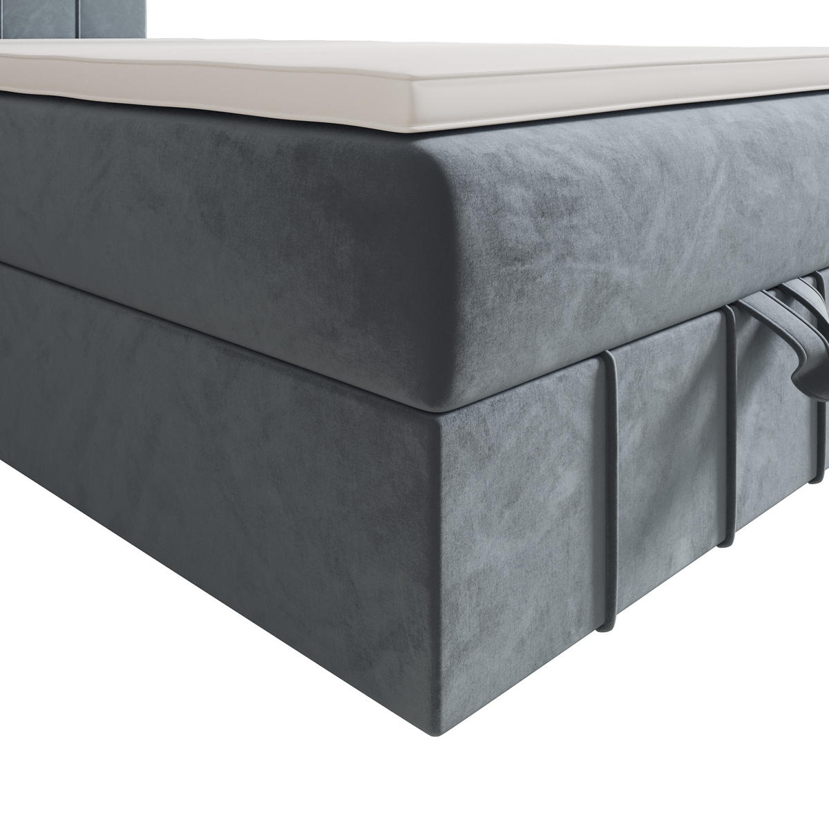 BOXBETT BAHAMA 90x200 Monolith 72, mit Matratze H3 und Topper, Blau - Blau, Holz/Kunststoff (90/200cm) - Bedante