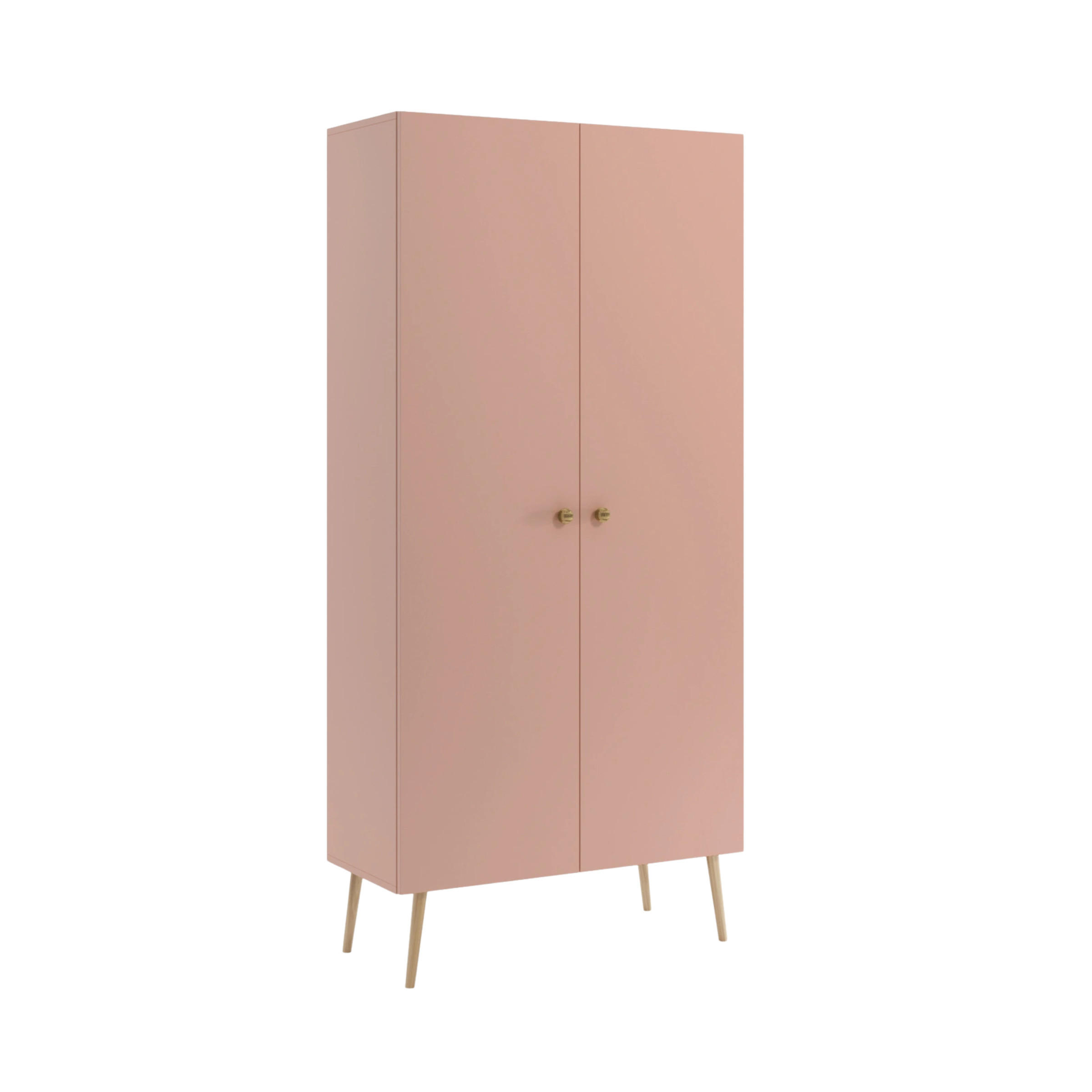KLEIDERSCHRANK NATURA, 87 cm, Rosa, mit 5 Fächern - Naturfarben, Holz (87/212/41cm) - Excellent Home