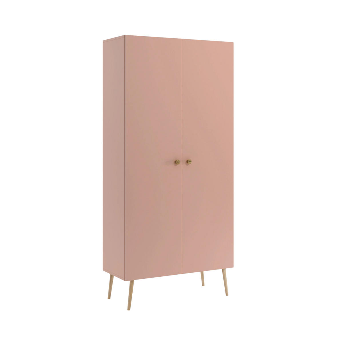 KLEIDERSCHRANK NATURA, 87 cm, Rosa, mit 5 Fächern - Naturfarben, Holz (87/212/41cm) - Excellent Home
