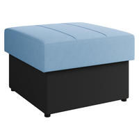 POLSTERHOCKER Calabrini - Blau/Schwarz, Holzwerkstoff/Kunststoff (70/48/70cm) - MIRJAN24