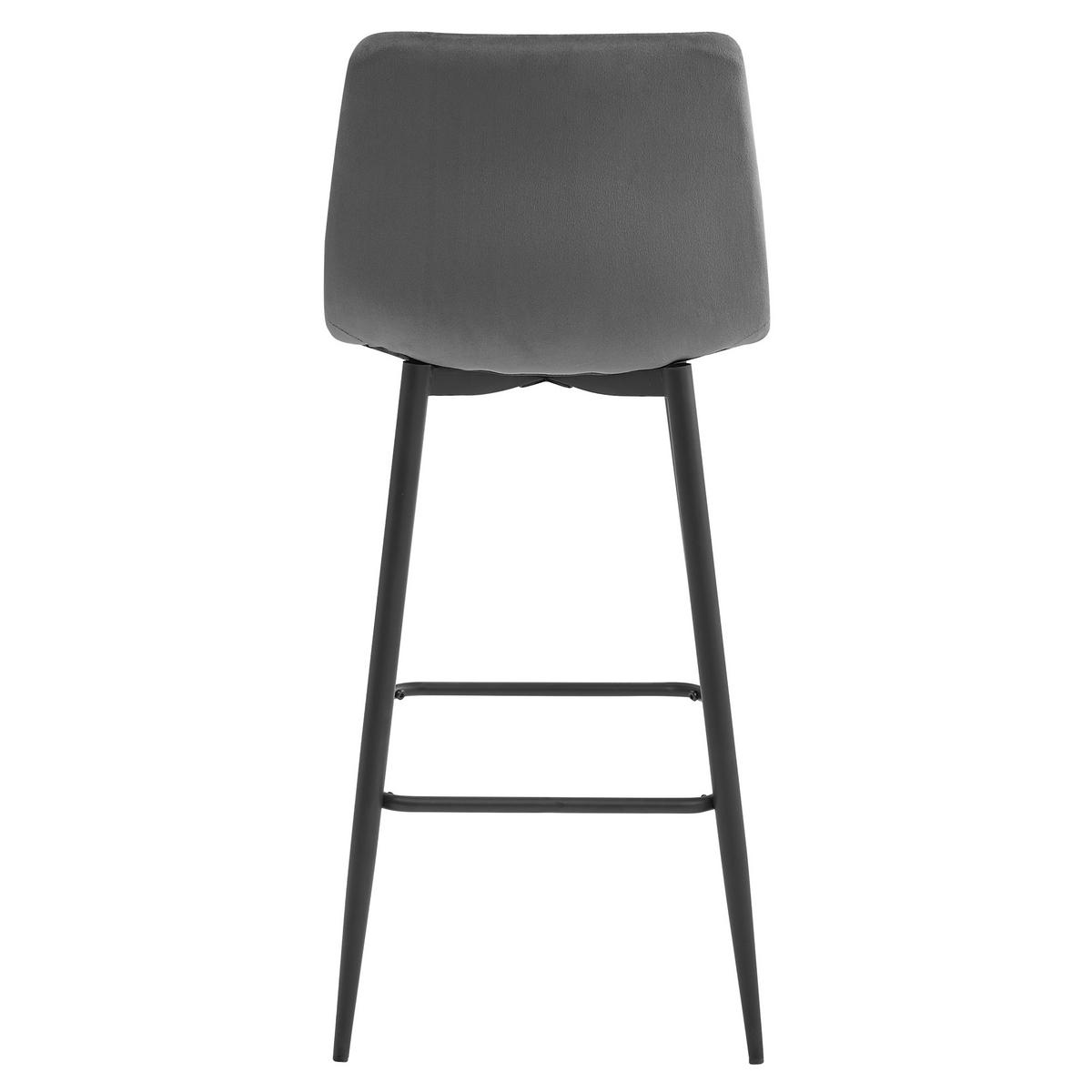 BARHOCKER Dunkelgrau 43,5x32,5 cm ARCETO Samtbezug - Dunkelgrau, Metall (43.5/55/32.5cm)