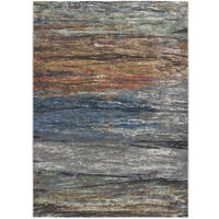 WEBTEPPICH Blau Victoria 133/195 cm - Blau/Rostfarben, Naturmaterialien/Textil (133/195cm) - Atticgo