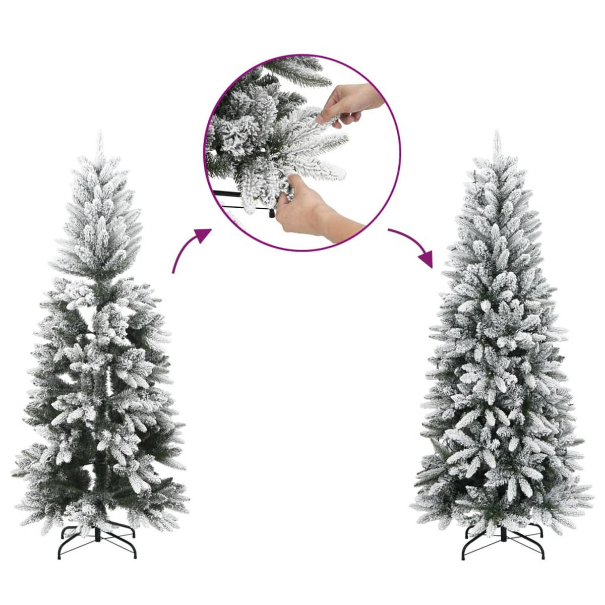 WEIHNACHTSBAUM Künstlicher Beschneit 210 Cm Pvc&Pe - Weiß, Kunststoff (210cm) - vidaXL