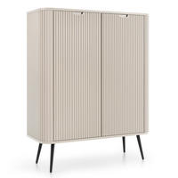 SIDEBOARD MORDEN KOM1 Abgerundeter Korpus Kaschmir Kaschmir - Kaschmir, Holzwerkstoff/Kunststoff (103/129/39cm) - Komodee