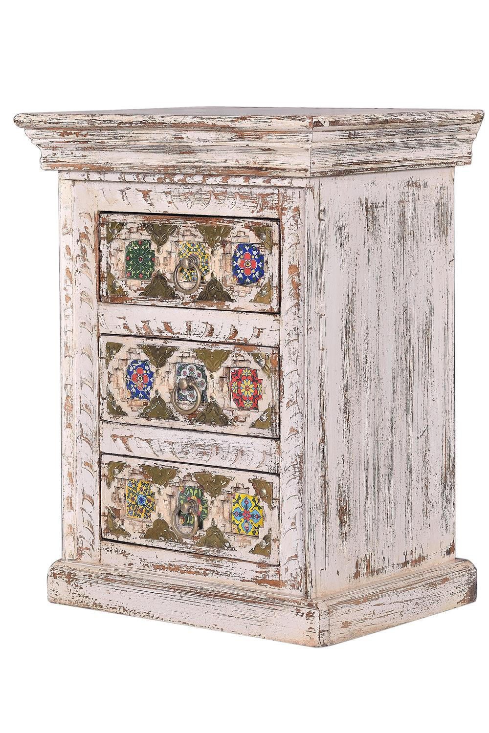 NACHTTISCH aus Mangoholz und Details aus Keramik - Perlmutt, Holz (35/60/45cm) - Giner y Colomer