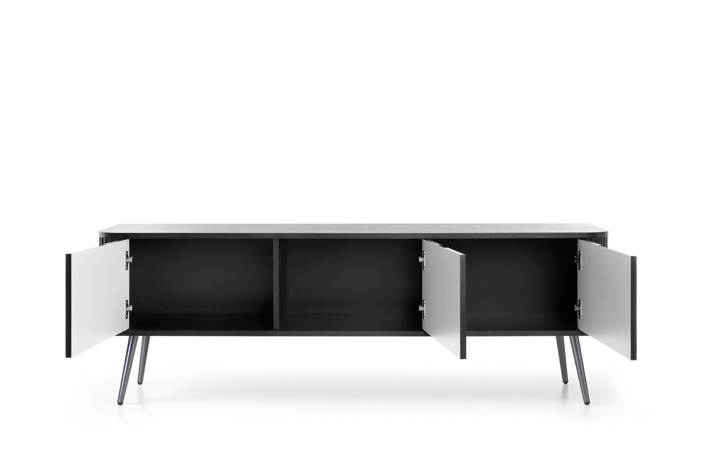TV-LOWBOARD MODERNO 168/56/39 in Schwarz - Schwarz, Holzwerkstoff (168/56/39cm) - Deine Möbel 24