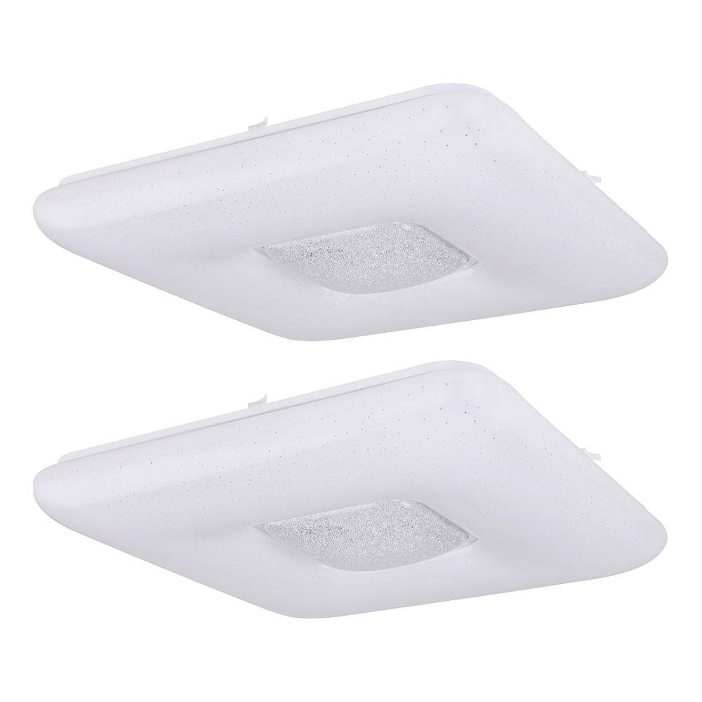 LED DECKENLEUCHTE TRYSTAN Chrom Weiß - Weiß, Metall (43/43/8cm) - Globo Lighting