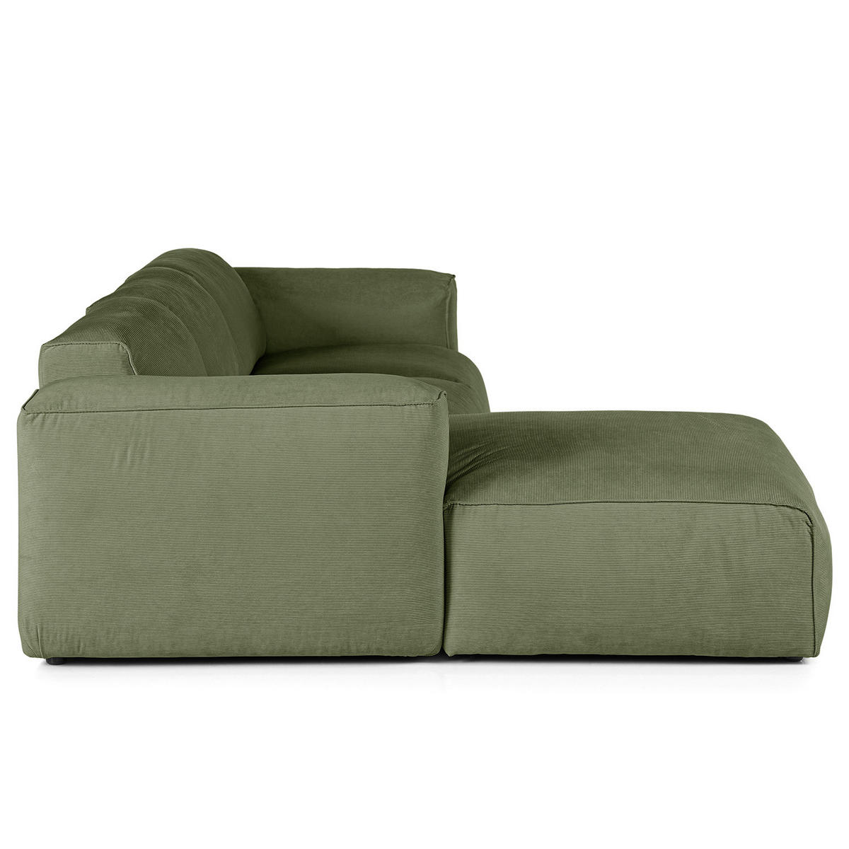 3-SITZER ECKSOFA mit Longchair - Dunkelgrün/Schwarz, Kunststoff/Textil (251/173cm) - home24