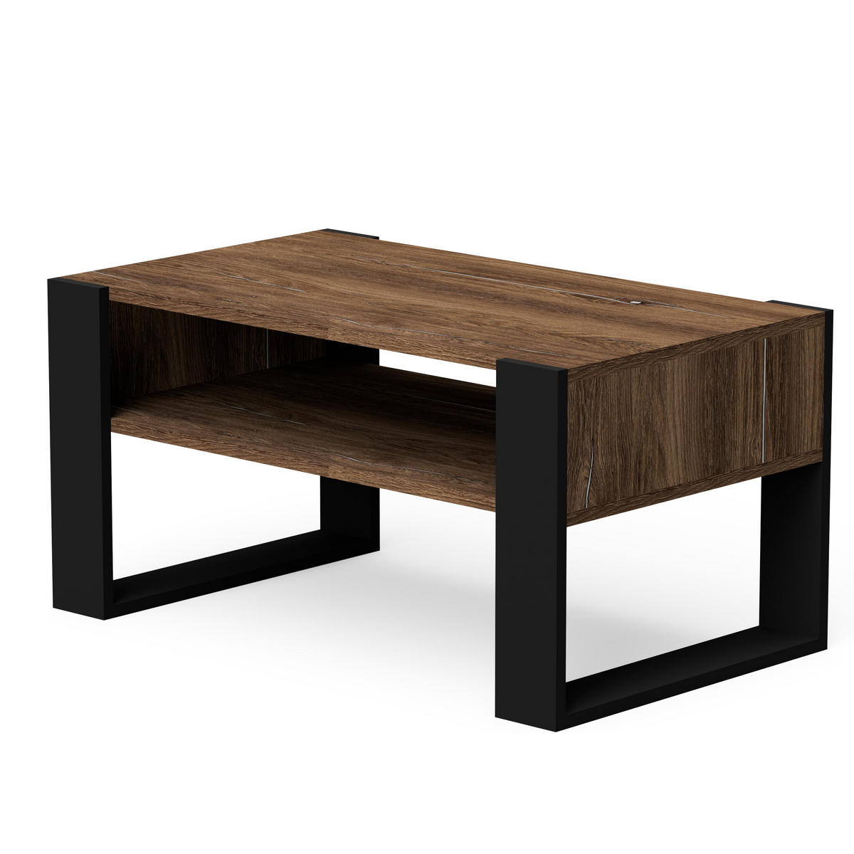 COUCHTISCH CORA90 - Eichefarben/Schwarz, Holzwerkstoff (90/53.6/45cm)