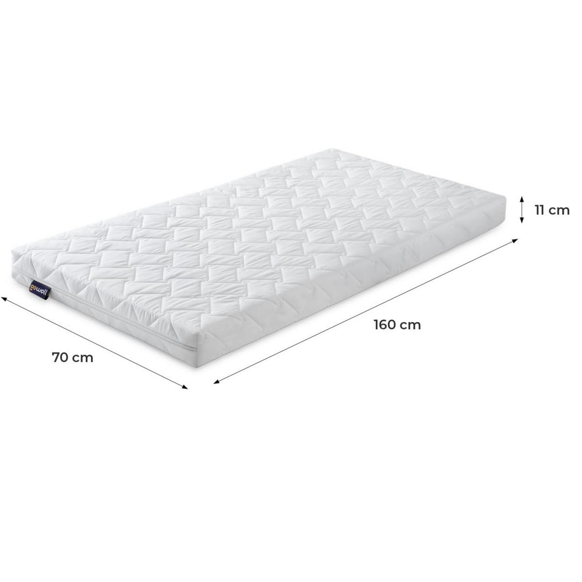 BABYMATRATZE für Babys und Kinder Wave Baby 70x160 - Weiß, Textil (70/160cm) - Gowoll