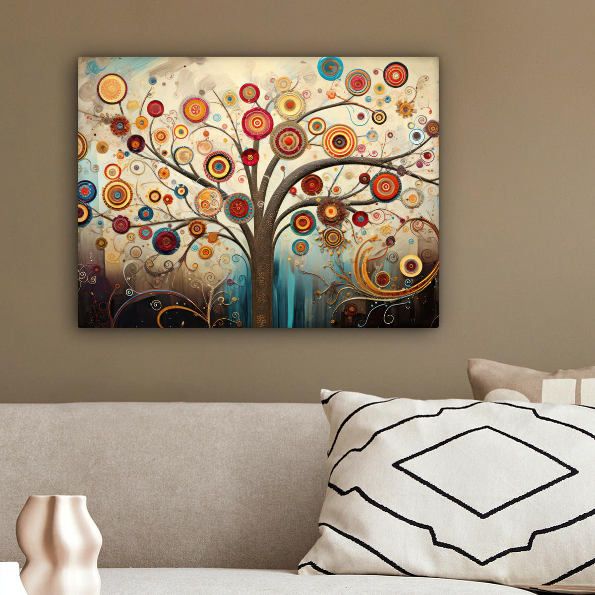 LEINWANDBILD Baum - Baum des Lebens - Farbe 40x30 cm - Braun, Textil (40/30cm) - MuchoWow