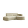 ECKSOFA Modena Studio, Stoff Quelle, Beige Rechts - Champagner, Holz (236/165cm) - Kaiser Möbel