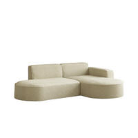 ECKSOFA Modena Studio, Stoff Quelle, Beige Rechts - Champagner, Holz (236/165cm) - Kaiser Möbel