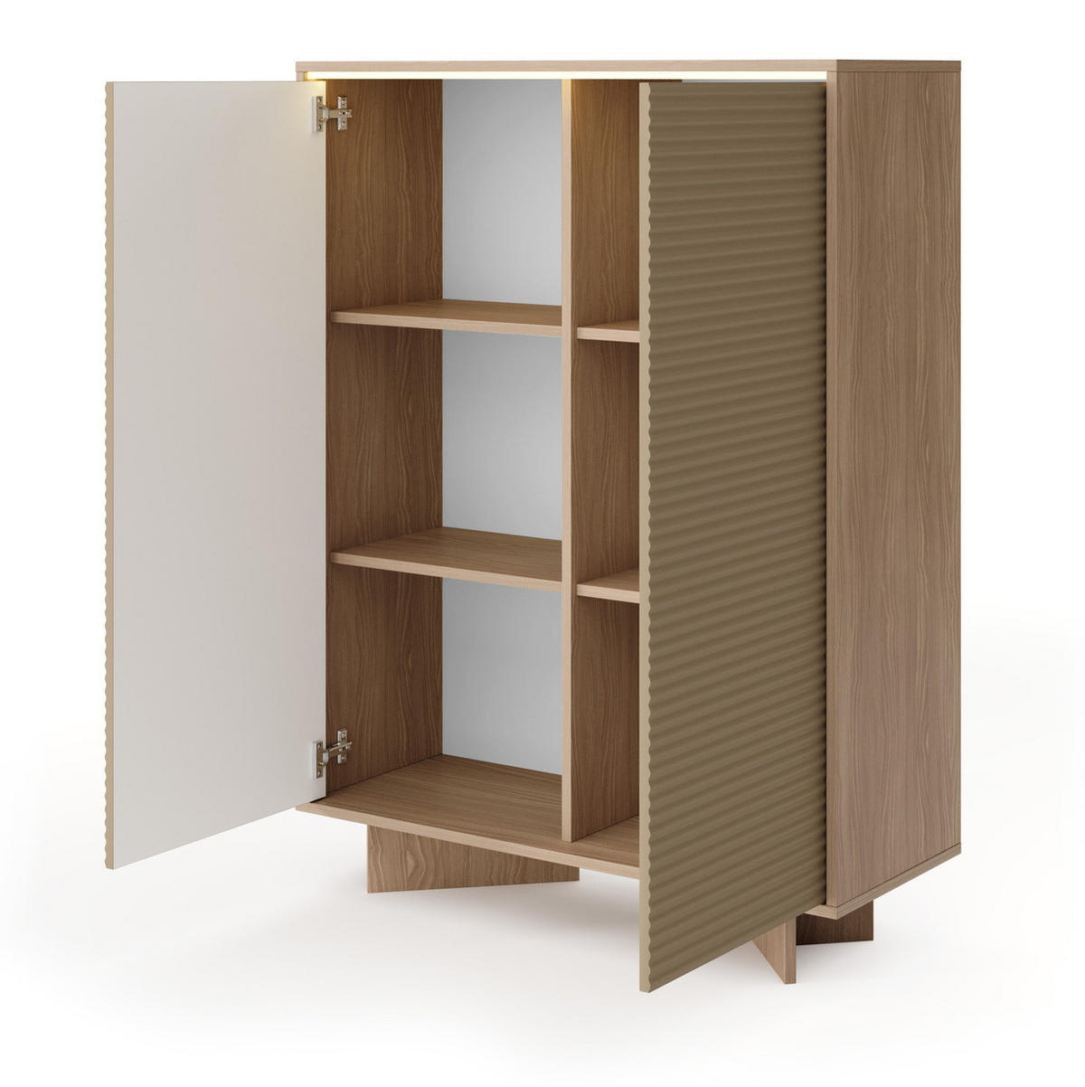 KOMMODE 104 cm Spirit mit LED, 2 Türen, Cappuccino - Eichefarben/Cappuccino, Holz (104/138/40cm) - Emporius