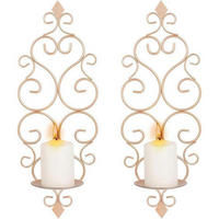 KERZENHALTER 2-teiliges Set Eisen Rosegold 37,6 cm - Goldfarben, Metall (14/14.8/37.6cm)