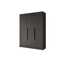 KLEIDERSCHRANK - PORTO - 150 - Schwarz - Goldfarben/Schwarz, Holzwerkstoff (150/200/51cm) - ALTDECOR