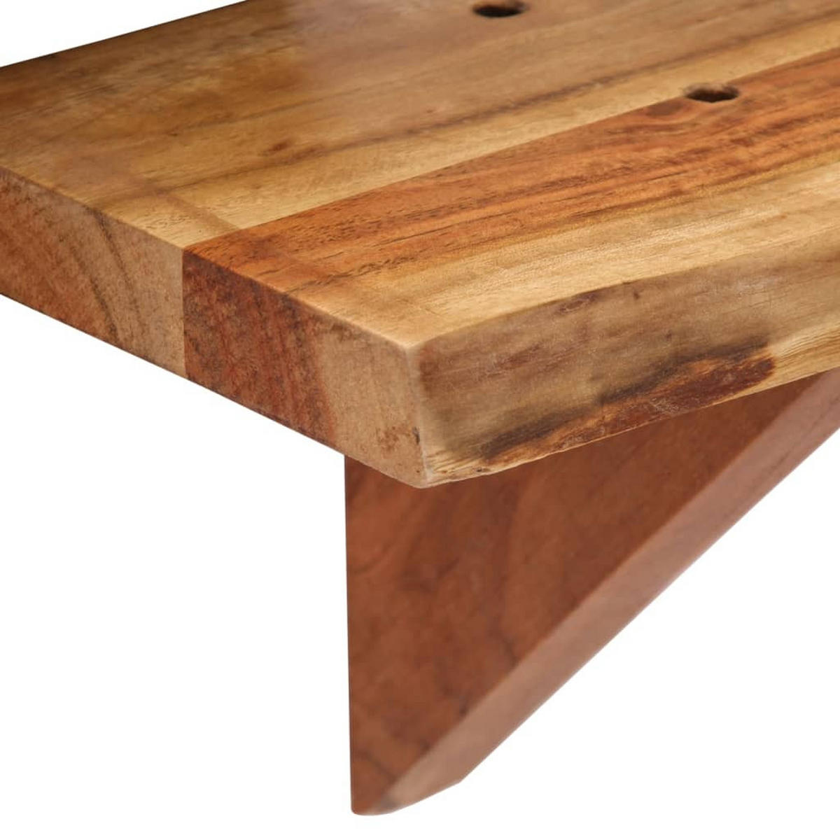 WANDREGALESET 2-tlg. 60/20/18 cm aus Massivholz Akazie - Braun, Holz (60/18/20cm) - vidaXL