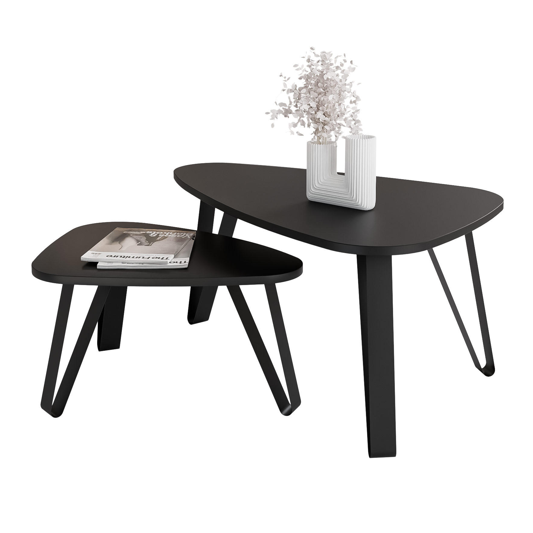 Idohome Satztisch Schwarz 60x42x94 cm