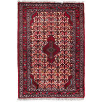 ORIENTTEPPICH handgeknüpft Assadabad Beige, Rot 95/65 cm Schurwolle - Beige/Rot, Textil (65/95cm) - Looma