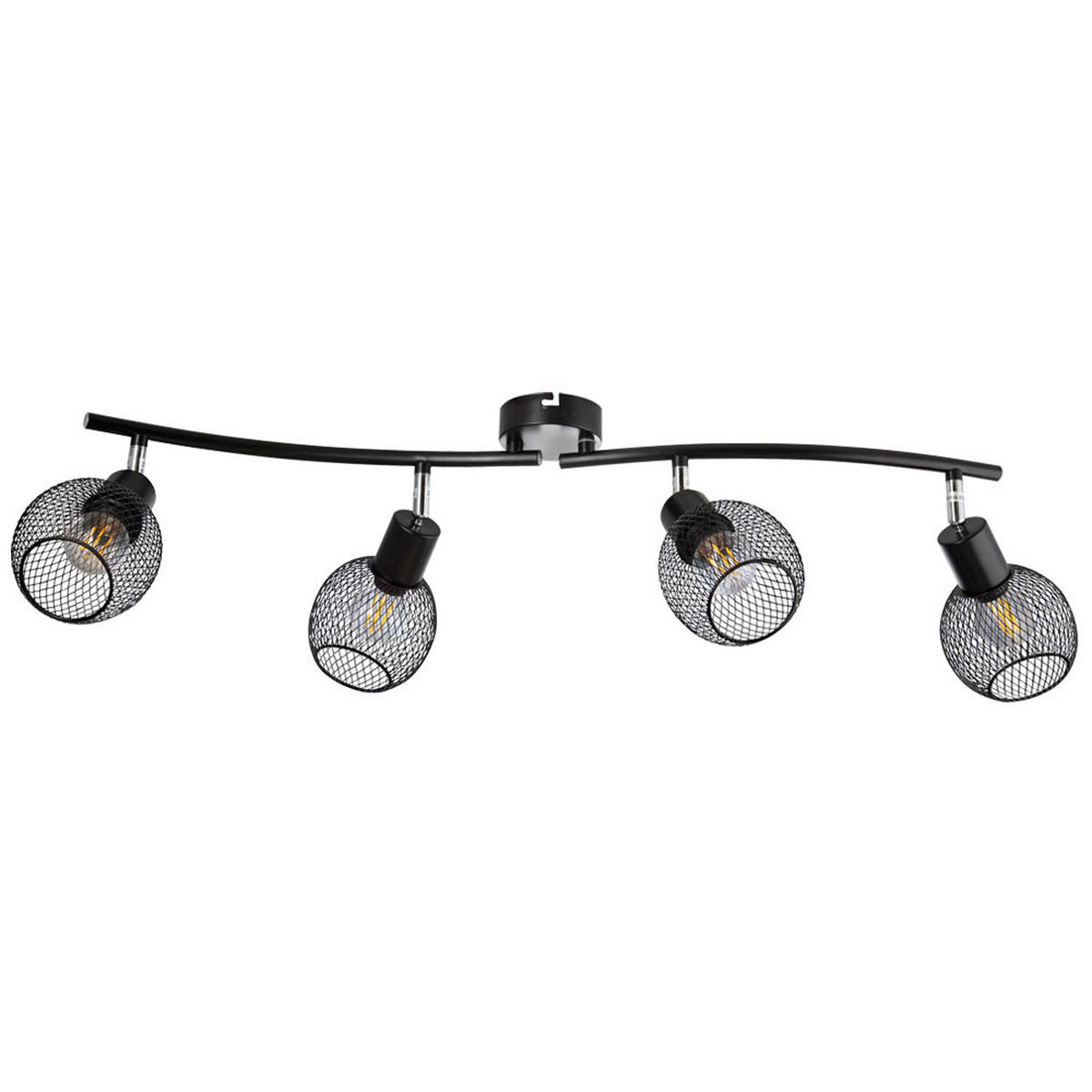 DECKENLEUCHTE HILO Metall Geflecht Schwarz - Schwarz, Metall (70/44/23cm)